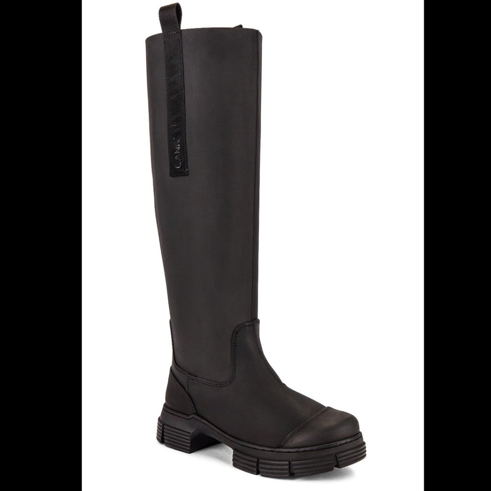 NWOT Ganni Tall Country Boots in Black - EU 37